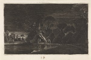 Landskap i månsken av Jan van de Velde (II)