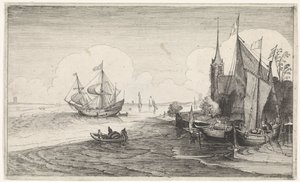 Skickar till och från kusten vid en kyrka Seascapes (serietitel)