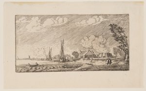 Lime-Kiln i stormigt väder, från Six Landscapes av Jan van de Velde II