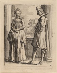 Två figurer i kostym av Jan van de Velde II
