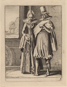 Två figurer i kostym av Jan van de Velde II