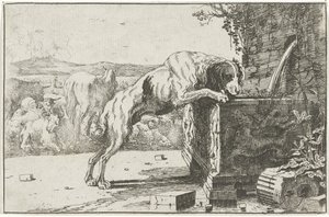 Hund vid en fontän Djur (serietitel) Zoographiam (serietitel)