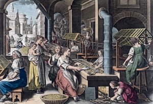 Sidenproduktion i Europa på 1500-talet (tryck)