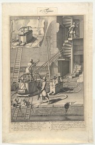 Gamla brandsprutor och nya slangbrandsprutor av Jan van der Heyden