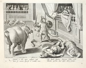 Hannibal får besegrade romare att slåss mot varandra, illustration från 
