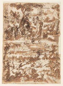 Ovan: Erminia och herden; Nedan: Atalanta jagar Calydonian Boar av Jan van der Straet, called Stradanus