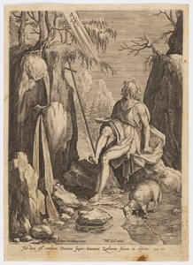 Johannes Döparen i vildmarken av Jan van der Straet, called Stradanus