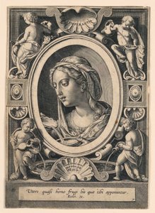 Temperance, skylt 7 av "VII Virtutim...Imagines" av Jan van der Straet, called Stradanus