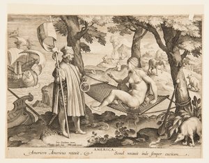 The Discovery of America, skylt 1 från "Nova Reperta" (New Inventions of Modern Times)