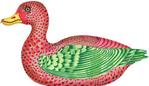 Duck, 1996, (bläck och gouache) av Jane Tattersfield