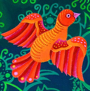 Orange fågel, 2019 av Jane Tattersfield