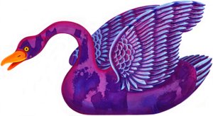 Swan, 1996, (bläck och gouache) av Jane Tattersfield