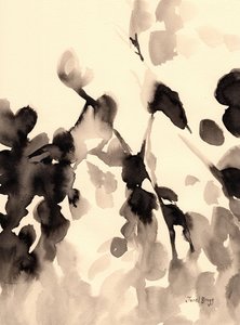 Leaves Abstract in Ink II, ca 2019 (bläck på papper) av Janel Bragg