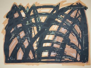 Head On (iii), 2014 (motorsågsträsnitt och silkscreen)