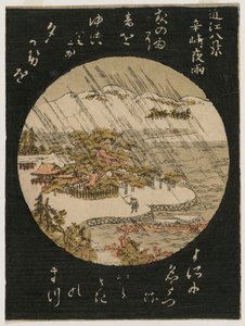 Night Rain on the Karasaki Pine från serien Eight Views of Ōmi