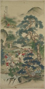 Kinesiska vise i en trädgård av Japan, Meiji period