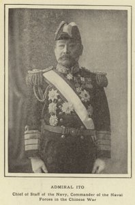 Amiral Ito, stabschef för marinen, befälhavare för sjöstyrkorna i det kinesiska kriget av Japanese Photographer