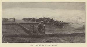 Ett infanteriframryckning av Japanese Photographer