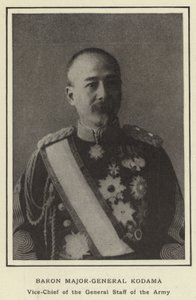 Baron generalmajor Kodama, vicechef för arméns generalstab av Japanese Photographer