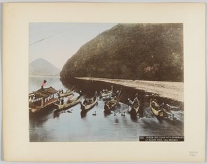 Skarvfiske på Nagarafloden, Gifu Prefecture, Japan (handfärgat svartvitt foto) av Japanese Photographer