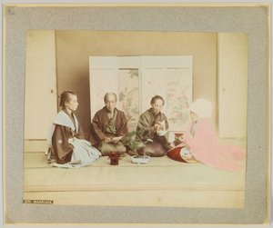 Japansk vigselceremoni (handfärgat svartvitt foto) av Japanese Photographer