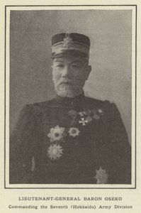 Generallöjtnant Baron Oseko, befälhavare för sjunde (Hokkaido) armédivision av Japanese Photographer