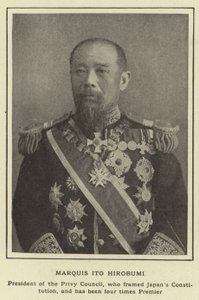 Markis Ito Hirobumi, ordförande för Privy Council, som utformade Japans konstitution och har varit premiärminister fyra gånger av Japanese Photographer