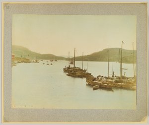 Onomichi, Bingo, Japan (handfärgat svartvitt foto) av Japanese Photographer