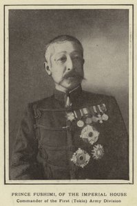 Prins Fushimi, från det kejserliga huset, befälhavare för den första (Tokio) armédivisionen av Japanese Photographer