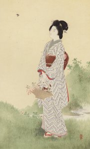 En japansk tjej (chromolitho) av Japanese School