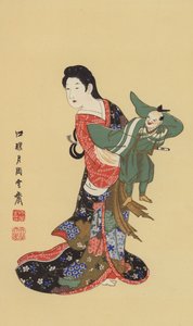 En japansk dockspelare (chromolitho) av Japanese School