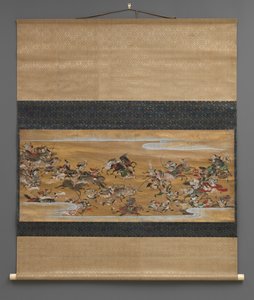 Kampscen i moln (hängande rulla) av Japanese School