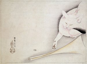 Katt, japansk teckning, n.d. 1800-talet. av Japanese School