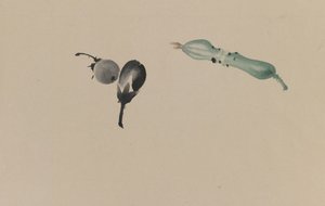 Rita frukt (bläck & färger på papper) av Japanese School