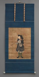 Holländsk köpman, tidigt 1700-tal (akvarell med keramiska knoppar) av Japanese School