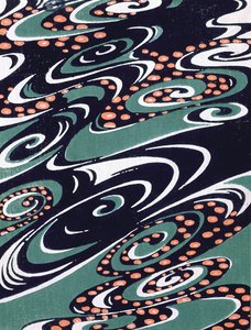 Tygdesign, slutet av artonhundratalet (wc på träsnitt) av Japanese School