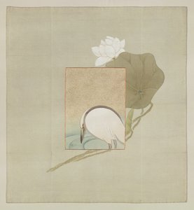 Presentomslag, Meiji Period (1868-1912) (målat siden med broderade trådar) av Japanese School
