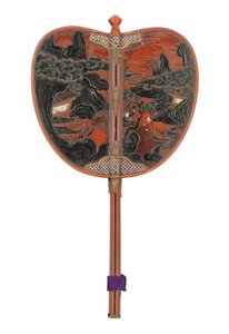 Gunbai, krigsfan, Edo Period (pärlemor på rödlackerad) av Japanese School