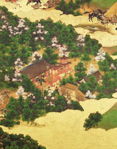 Heiji-upproret 1159, Momoyama-perioden (1568-1615) (bläck på papper) av Japanese School