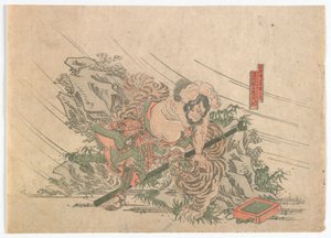 Heroes of the Water Margin, Edo-period, ca 1830-talet (träblock i färg) av Japanese School