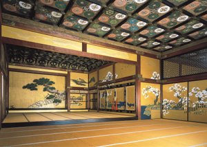 Interiör av Nijo-slottet (1602-1626). Konst Tokugawa. Arkitektur. Japan, Kyoto (foto) av Japanese School