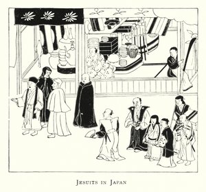 Jesuiter i Japan (litho) av Japanese School