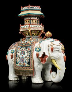 Elefant i Kakiemon-stil av Japanese School