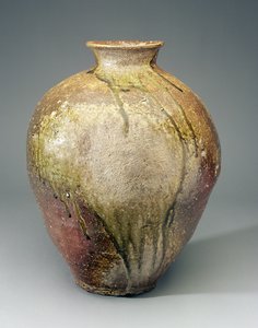 Stor burk, Shigaraki-ugnar, Shiga, Muromachi-period, ca 1400-1500-talet (lergods) av Japanese School