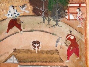 Osakazu Byobu - Japansk vikskärm med åtta paneler (målning) av Japanese School