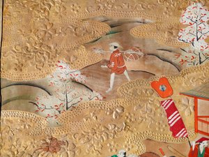Osakazu Byobu - Japansk vikskärm med åtta paneler (målning) av Japanese School
