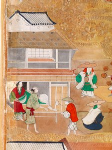Osakazu Byobu - Japansk vikskärm med åtta paneler (målning) av Japanese School