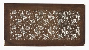 Pappersstencil (katagami), sent 1800-tal (Mulberry barkpapper behandlat med persimon juice) av Japanese School