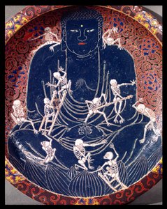 Tallrik föreställande Buddha med tio skelett (keramik) (detalj) (se även 182441) av Japanese School