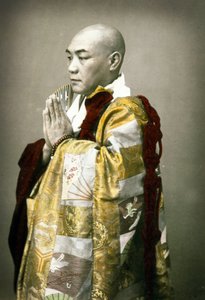 Porträtt av en shintopräst, ca 1880 av Japanese School